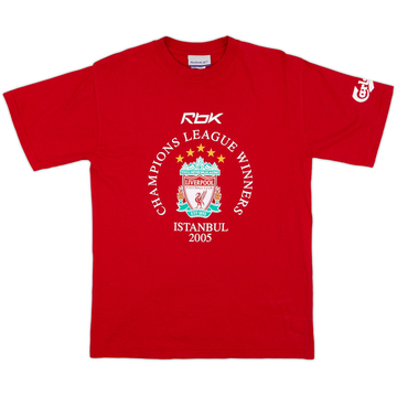 2005-06 Liverpool 'Champions League Winners' Cotton Tee - 9/10 - (XS)