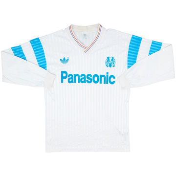 1990-91 Olympique Marseille Home L/S Shirt - 9/10 - (L)