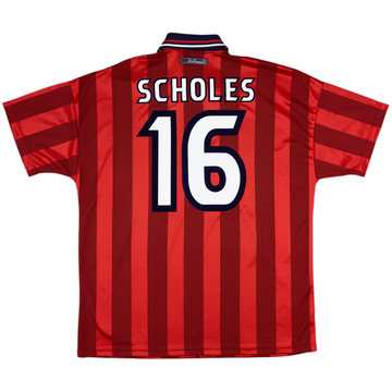 1997-99 England Away Shirt Scholes #16 - 9/10 - (XL)
