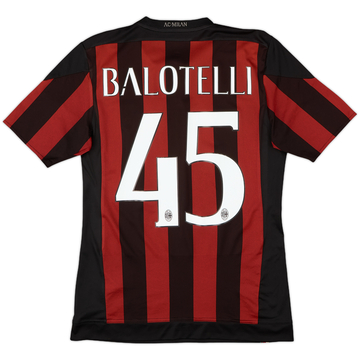 2015-16 AC Milan Home Shirt Balotelli #45 - 7/10 - (S)