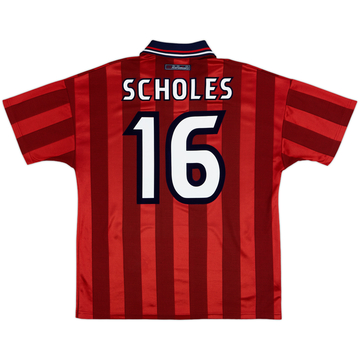 1997-99 England Away Shirt Scholes #16 - 9/10 - (L)