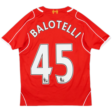 2014-15 Liverpool Home Shirt Balotelli #45 - 8/10 - (S.Boys)
