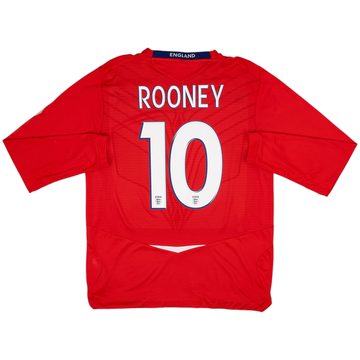 2008-10 England Away L/S Shirt Rooney #10 - 6/10 - (L)