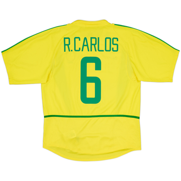 2002-04 Brazil Home Shirt R.Carlos #6 - 6/10 - (M)