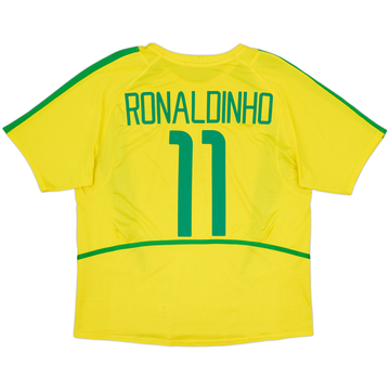 2002-04 Brazil Home Shirt Ronaldinho #11 - 6/10 - (XL)