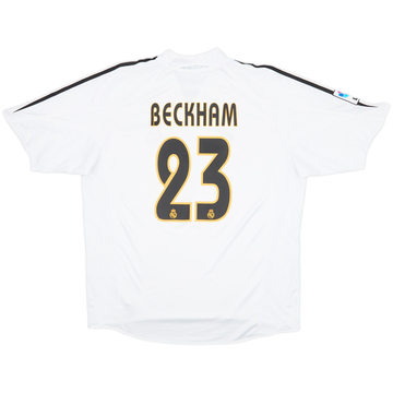 2004-05 Real Madrid Home Shirt Beckham #23 - 9/10 - (XL)