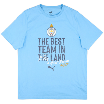 2022-23 Manchester City Puma Champions League Winners Tee - 10/10 - (L)