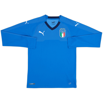 2018-19 Italy Home L/S Shirt - 8/10 - (S)