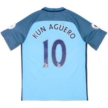 2016-17 Manchester City Home Shirt Kun Aguero #10 - 7/10 - (M)