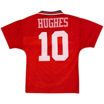1994-96 Manchester United Home Shirt Hughes #10 - 5/10 - (S.Boys)