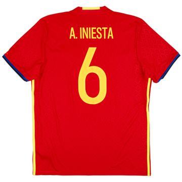 2016-17 Spain Home Shirt A. Iniesta #6 - 10/10 - (L)