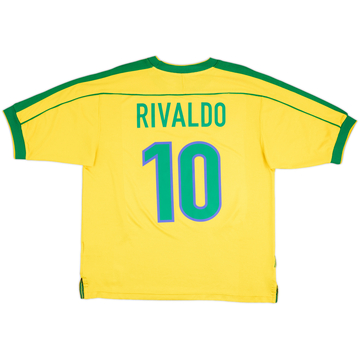 1998-00 Brazil Home Shirt Rivaldo #10 - 6/10 - (L)