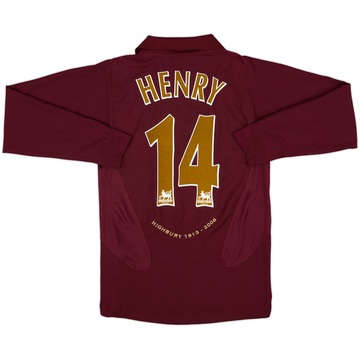 2005-06 Arsenal Home L/S Shirt Henry #14 - 8/10 - (S)