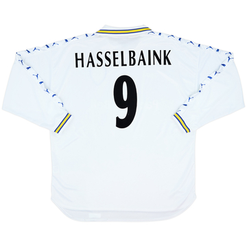 1998-00 Leeds United Home L/S Shirt Hasselbaink #9 - 7/10 - (XXL)