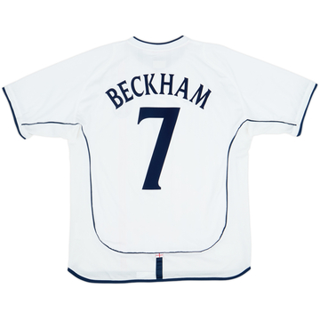 2001-03 England Home Shirt Beckham #7 - 6/10 - (L)