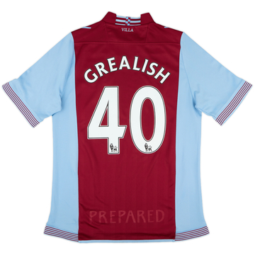 2013-14 Aston Villa Home Shirt Grealish #40 - 7/10 - (S)