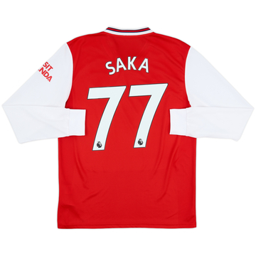 2019-20 Arsenal Home L/S Shirt Saka #77 - 8/10 - (M)