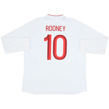 2012-13 England Home L/S Shirt Rooney #10 - 6/10 - (XXL)