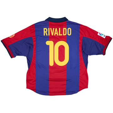 2000-01 Barcelona Home Shirt Rivaldo #10 - 10/10 - (XL)
