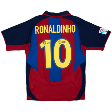 2003-04 Barcelona Home Shirt Ronaldinho #10 - 8/10 - (S)