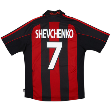 2000-02 AC Milan Home Shirt Shevchenko #7 - 8/10 - (M)