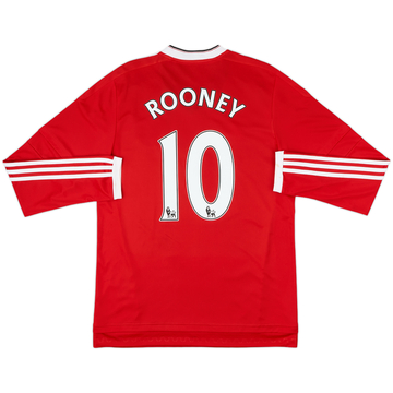2015-16 Manchester United Home L/S Shirt Rooney #10 - 8/10 - (M)