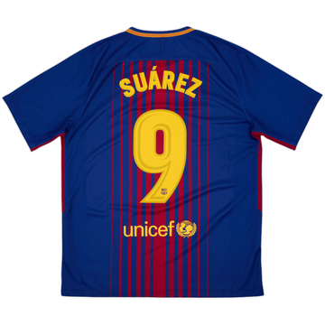 2017-18 Barcelona Home Shirt Suarez #9 - 9/10 - (L)
