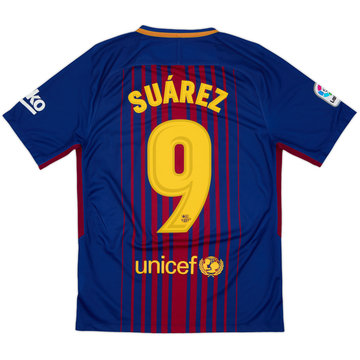 2017-18 Barcelona Home Shirt Suarez #9 - 8/10 - (S)