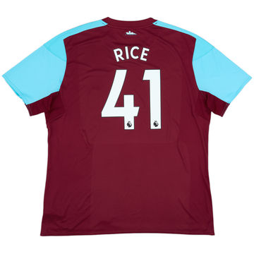 2017-18 West Ham Home Shirt Rice #41 - 8/10 - (3XL)