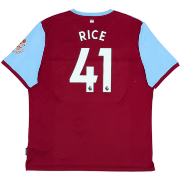 2019-20 West Ham Home Shirt Rice #41 - 9/10 - (3XL)