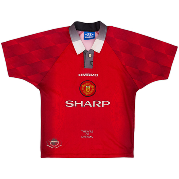 1996-98 Manchester United Home Shirt - 8/10 - (L.Boys)