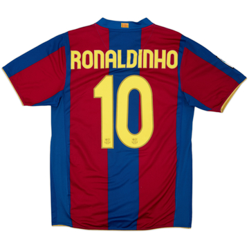 2007-08 Barcelona Home Shirt Ronaldinho #10 - 9/10 - (M)