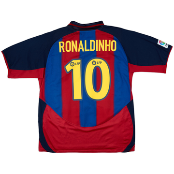 2003-04 Barcelona Home Shirt Ronaldinho #10 - 6/10 - (L)