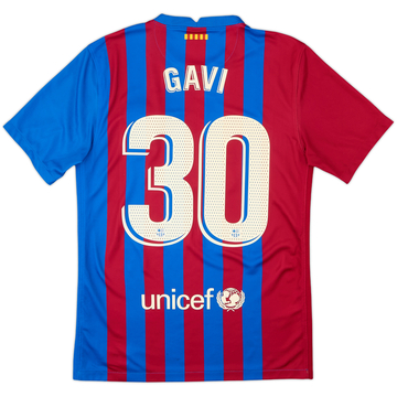 2021-22 Barcelona Home Shirt Gavi #30 - 7/10 - (S)
