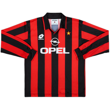 1993-94 AC Milan Home L/S Shirt - 9/10 - (XL.Boys)