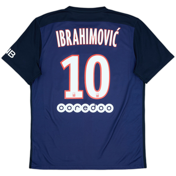 2015-16 Paris Saint-Germain Home Shirt Ibrahimovic #10 - 8/10 - (L)
