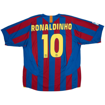 2005-06 Barcelona Home Shirt Ronaldinho #10 - 8/10 - (XL)