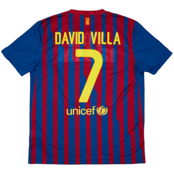 2011-12 Barcelona Home Shirt David Villa #7 - 7/10 - (L)