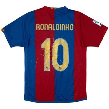 2006-07 Barcelona Home Shirt Ronaldinho #10 - 4/10 - (S)