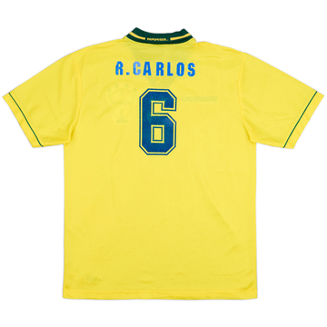 1994-96 Brazil Home Shirt R. Carlos #6 - 6/10 - (XL)