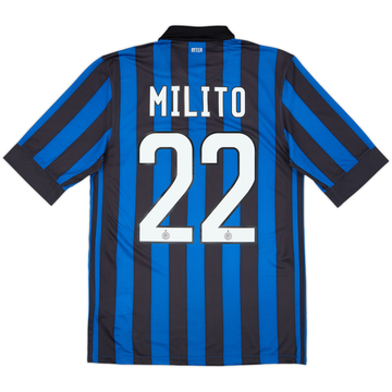 2011-12 Inter Milan Home Shirt Milito #22 - 8/10 - (S)