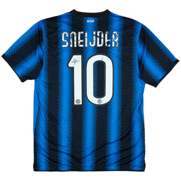 2010-11 Inter Milan Signed Home Shirt Sneijder #10 - 4/10 - (L)