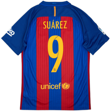 2016-17 Barcelona Home Shirt Suarez #9 - 8/10 - (S)
