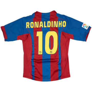2004-05 Barcelona Home Shirt Ronaldinho #10 - 9/10 - (M)