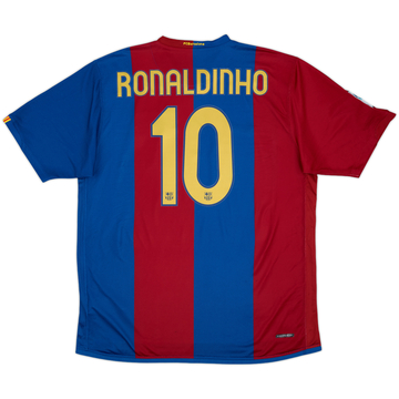 2006-07 Barcelona Home Shirt Ronaldinho #10 - 9/10 - (XL)