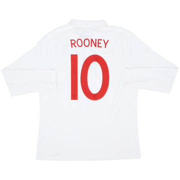 2009-10 England Home L/S Shirt Rooney #10 - 8/10 - (L)