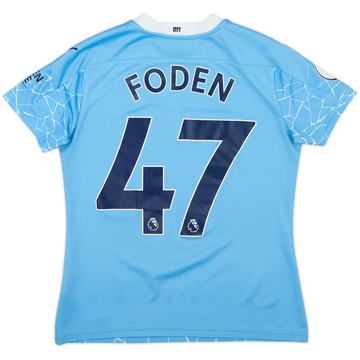 2020-21 Manchester City Home Shirt Foden #47 - 8/10 - (Women's S)