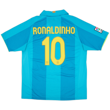 2007-09 Barcelona Camiseta de visitante Ronaldinho #10 - 6/10 - (L)