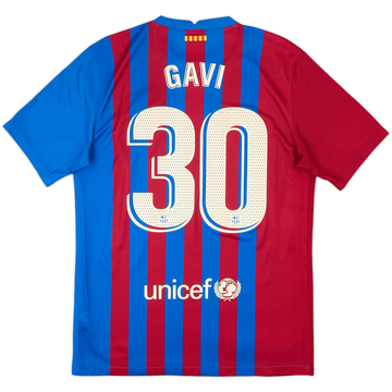 2021-22 Barcelona Home Shirt Gavi #30 - 8/10 - (M)