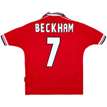 1998-00 Manchester United Home Shirt Beckham #7 - 8/10 - (Y)